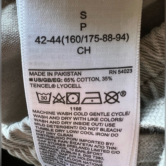 GAP Denim Stone Khaki Pull-On Elastic Waist  Shorts Cotton/Tencel Blend Size S - Picture 9 of 9